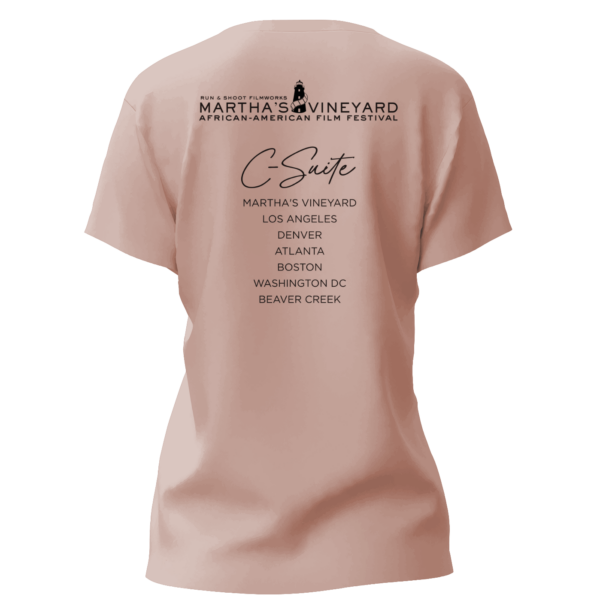 Desert Pink Ladies V-Neck Exhale C-Suite T-Shirt - Image 2